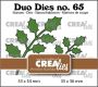 Crealies Duo Dies no. 65 Holly leaves 17 CLDD65 53x54mm