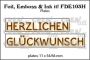 Crealies Foil, Emboss & Ink it! DE: HERZLICHEN GLÜCKWUNSCH (H) FDE103H 11x54/66mm (01-23)