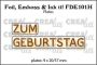 Crealies Foil, Emboss & Ink it! DE: ZUM GEBURTSTAG (H) FDE101H plates:9x20/57mm