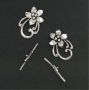Sluiting - Bar & flower ring platinum 2ST 11808-1741