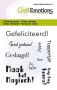 CraftEmotions clearstamps 6x7cm - Tekst Gefeliciteerd NL (05-23)
