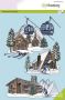 CraftEmotions clearstamps A5 - Blockhütten und Skilift GB Dimensional stamp (08-22)