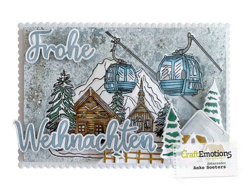 craftemotions clearstamps a5 blokhutten en skilift gb dimensional stamp 0822