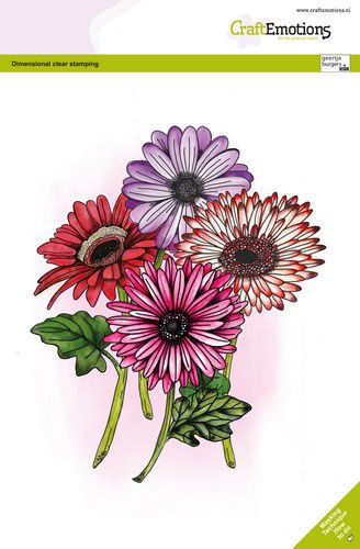craftemotions clearstamps a5 gerbera 1 gb dimensional stamp 0422