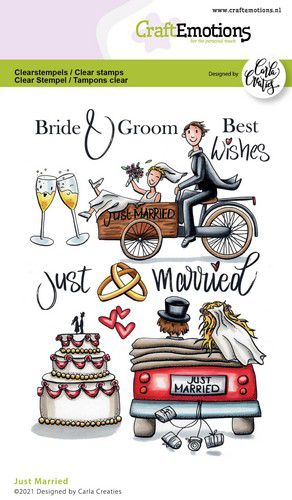craftemotions clearstamps a6 just married eng carla creaties