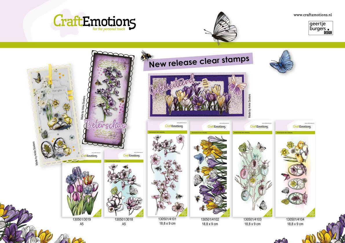 craftemotions clearstamps slimline krokussen gb dimensional stamp 0222