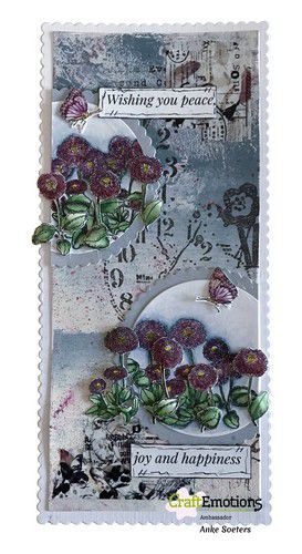 craftemotions clearstamps slimline madeliefjes gb dimensional stamp 0422