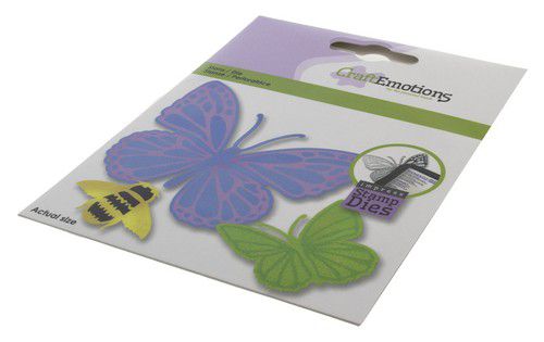 craftemotions impress stamp die vlinder en bij card 11x9cm 0322