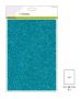 CraftEmotions Papier de paillettes 5 Pc turquoise +/- 29x21cm 120gr