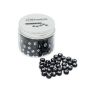 CraftEmotions Perles lettres - rondes noires et blanches opaques 270 pcs 7mm (01-23)