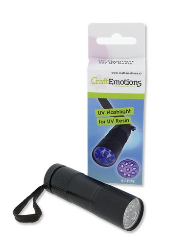 CraftEmotions UV Flashlight LED 90mmx25mm - Excl. 3 x AAA Battery