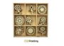 CraftEmotions Wooden ornament box - Blumen 45 pcs - box 10,5x10,5cm