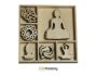CraftEmotions Wooden ornament box Happiness - Buddha 35 pcs - box 10,5 x 10,5 cm