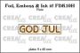 Crealies Foil, Emboss & Ink it! DK: GOD JUL (H) FDK10H plate: 9x40mm (08-22)