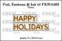 Crealies Foil, Emboss & Ink it! EN: HAPPY HOLIDAYS (H) FEN115H plates: 9x29/43mm (08-22)