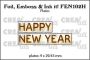 Crealies Foil, Emboss & Ink it! EN: HAPPY NEW YEAR (H) FEN102H plates: 9x29/45mm (08-22)