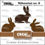 Crealies Silhouetzz no. 06 - Konijnen/hazen CLSH06 31x38mm (04-22)