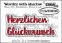 Crealies Wordzz with Shadow Herzlichen Glückwunsch (DE) CLWZDE03 77x13mm