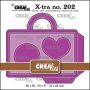 Crealies Xtra Geef een cadeaukaart: Tasje CLXtra202 86x96 - 59x91 - 54x86 mm (02-24)