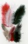 Feathers Marabou&Guinea mix red black 18 PC 