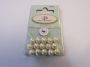 Glass pearls round 10mm beige 15pcs 12277-7732