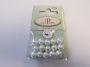Glass pearls round 10mm white 15pcs 12277-7731