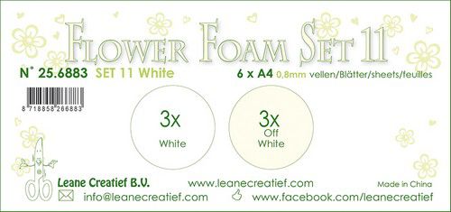 lecrea flower foam set 11 6 sht 2x3 white colours 256883 a4 