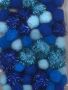 Mix PomPom Set blauw incl glitter 50 ST 2 cm, 2.5 cm, 3.5 cm 12233-3303