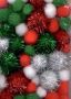 Mix PomPom Set Weihnachts-Farben mit Glitter 50 S 12233-3302