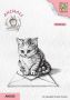 Nellies Choice Clearstamp - Cat with Envelope ANI025 66x60mm (01-22)