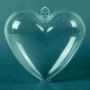 Transparent plastic heart 8cm (5PC) 