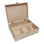 Wooden tea box 6-compartments 21cm x 16cm x 7,1cm